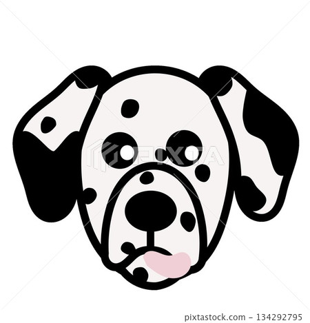 達爾馬提亞犬臉部插圖 134292795