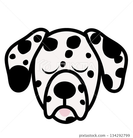達爾馬提亞犬臉部插圖 134292799