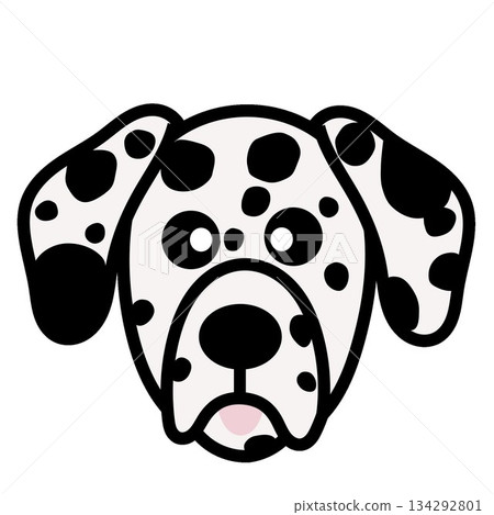 達爾馬提亞犬臉部插圖 達爾馬提亞犬臉部插圖 134292801