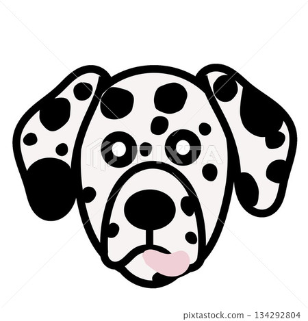 達爾馬提亞犬臉部插圖 134292804