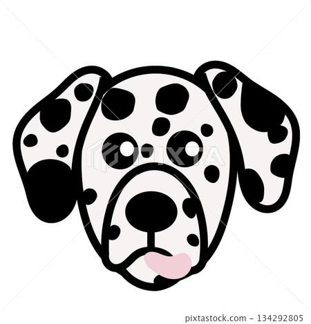 達爾馬提亞犬臉部插圖 134292805