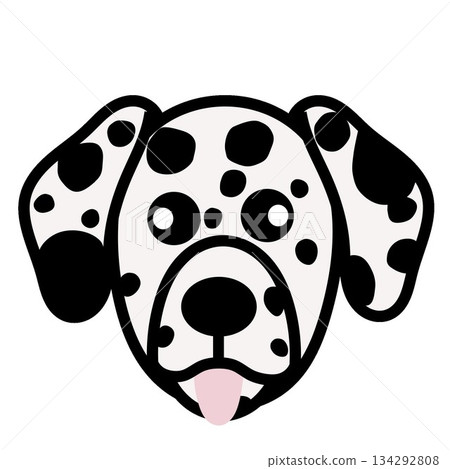 達爾馬提亞犬臉部插圖 達爾馬提亞犬臉部插圖 134292808