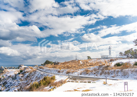 青森縣八戶市雪景種佐海岸 青森縣八戶市雪景種佐海岸 134293257