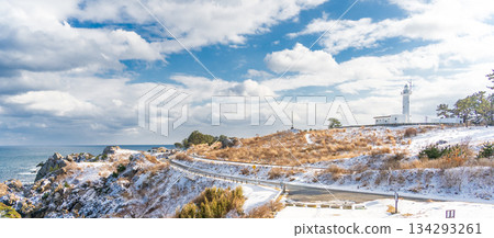 青森縣八戶市雪景種佐海岸 134293261