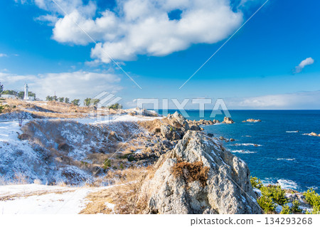 A snow-capped view of Tanesashi Coast from Ashigezaki Observatory in Hachinohe City, Aomori Prefecture A snow-capped view of Tanesashi Coast from Ashigezaki Observatory in Hachinohe City, Aomori Prefecture 134293268