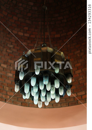Original chandelier under a brick dome 134293316