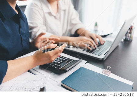 Business meeting, data analytics or women with graph presentation in office. Chart, analysis accounting team brainstorming economy, inflation or solution. business project finance investment concept. Business meeting, data analytics or women with graph presentation in office. Chart, analysis accounting team brainstorming economy, inflation or solution. business project finance investment concept. 134293517