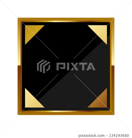 A simple, elegant square frame in black and gold A simple, elegant square frame in black and gold 134293680