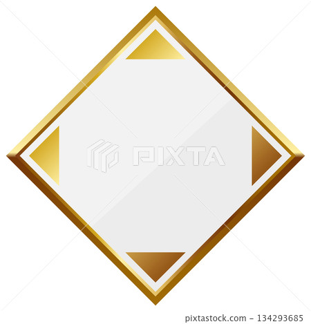 一款簡約優雅的白色和金色菱形相框。 134293685