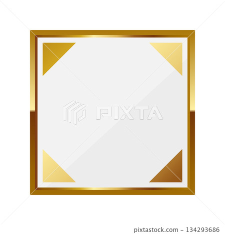 一款簡潔優雅的白色和金色方形相框 一款簡潔優雅的白色和金色方形相框 134293686