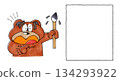 Bear holding a brush and frame 134293922
