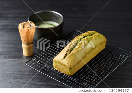 Baked matcha pound cake Baked matcha pound cake 134294177