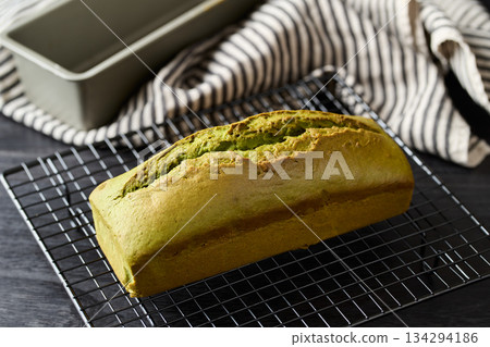 Baked matcha pound cake Baked matcha pound cake 134294186