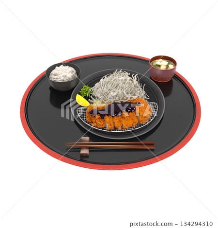 Pork loin cutlet set meal 134294310