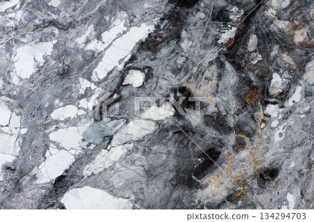 Dark gray marble texture, close up. 134294703