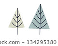 Simple tree illustration with a Nordic natural feel (triangle) Simple tree illustration with a Nordic natural feel (triangle) 134295380