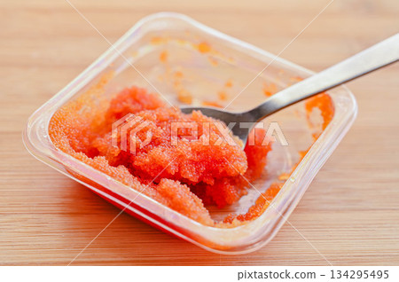 The crunchy texture of flying fish roe The crunchy texture of flying fish roe 134295495