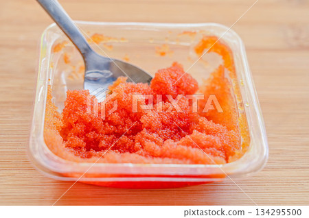 The crunchy texture of flying fish roe The crunchy texture of flying fish roe 134295500