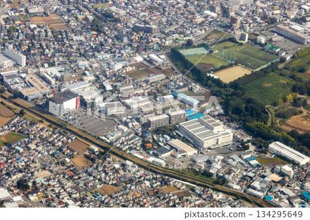 埼玉縣朝霞市山上町週邊地區的鳥瞰圖 134295649