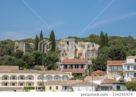 Ruin of an old stone castle, Kassiopi, Corfu, Greece 134295974
