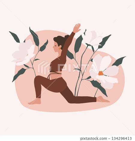 yoga class poster template design, yoga day 134296413