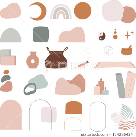 set of meditations items clipart 134296424