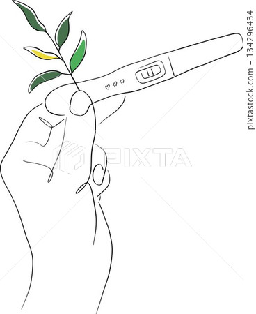 pregnancy test vector line art 134296434