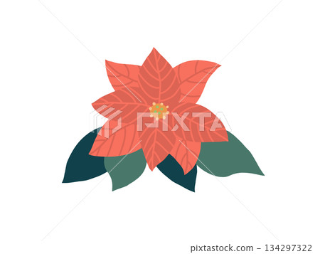 Simple red poinsettia 134297322