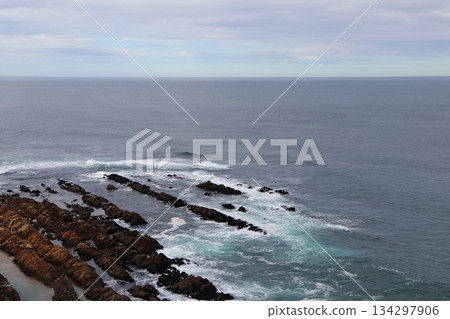 Mossel Bay Point Rocks Overlooking Open Ocean 134297906