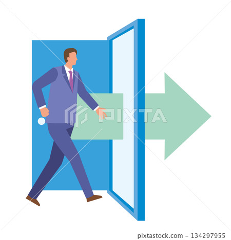 Businessman opening the door 134297955