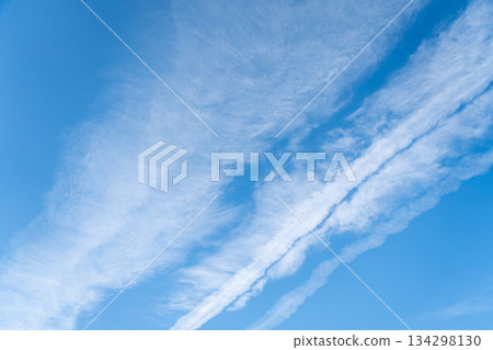 Clear blue sky with white cloud background Clear blue sky with white cloud background 134298130