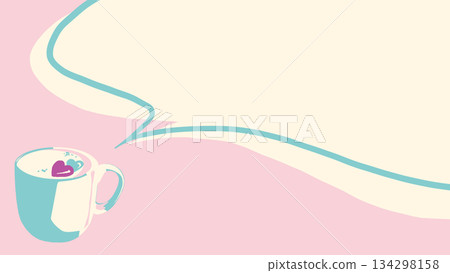 帶有時尚拿鐵和心形插圖的對話框(PowerPoint 尺寸 16:9) 帶有時尚拿鐵和心形插圖的對話框(PowerPoint 尺寸 16:9) 134298158