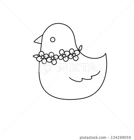 A bird with a flower crown on its head A bird with a flower crown on its head 134299059