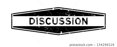 Grunge black discussion word hexagon rubber seal stamp on white background Grunge black discussion word hexagon rubber seal stamp on white background 134299129