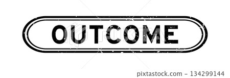 Grunge black outcome word rubber seal stamp on white background 134299144