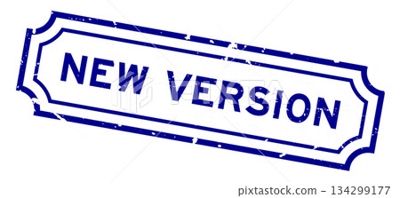 Grunge blue new version word rubber seal stamp on white background Grunge blue new version word rubber seal stamp on white background 134299177