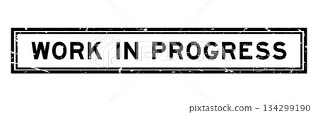 Grunge black work in progress word square rubber seal stamp on white bacckground Grunge black work in progress word square rubber seal stamp on white bacckground 134299190