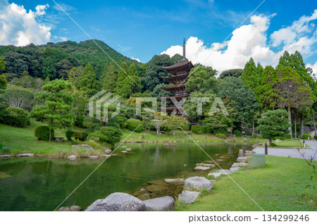 從琉璃光寺(山口市)眺望五重塔 從琉璃光寺(山口市)眺望五重塔 134299246