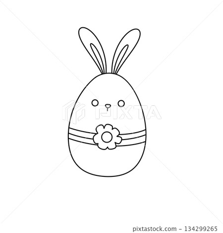 A cute cartoon rabbit holding a flower A cute cartoon rabbit holding a flower 134299265