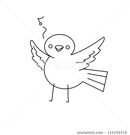 A bird is singing and making a funny face A bird is singing and making a funny face 134299318