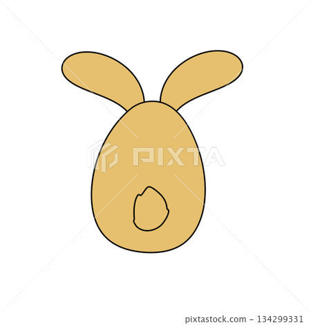 A cartoon rabbit with a floppy ear and a long tail 134299331