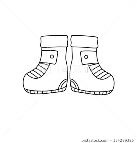 Two white shoes with red stripes on the bottom Two white shoes with red stripes on the bottom 134299386