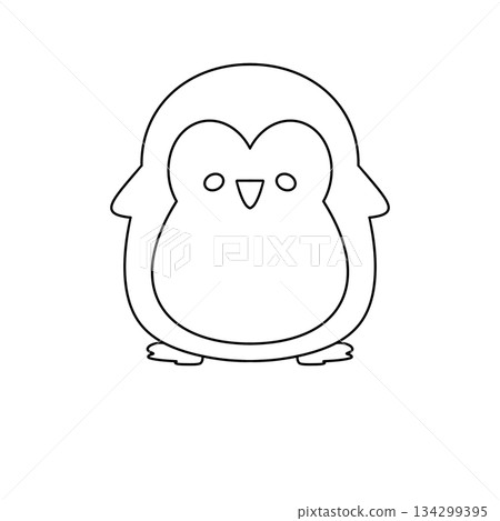A penguin is standing on its two legs A penguin is standing on its two legs 134299395