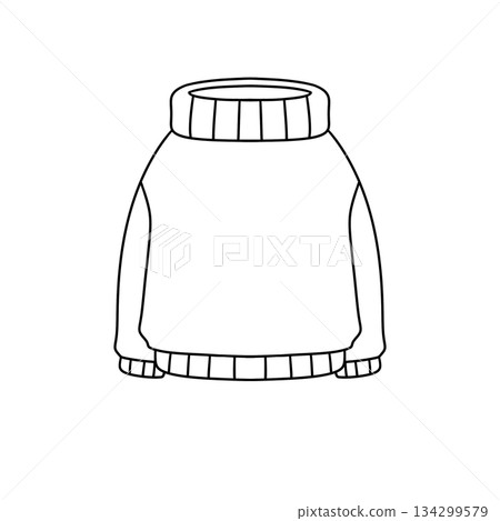 A white sweater with a black stripe down the middle 134299579