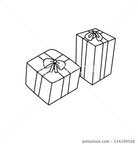 Two boxes with bows on top 134299588