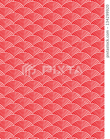 Red Seigaiha pattern Red Seigaiha pattern 134299920