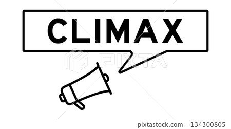 Megaphone icon with speech bubble in word climax on white background 134300805