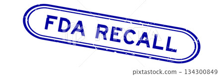 Grunge blue FDA recall word rubber seal stamp on white background Grunge blue FDA recall word rubber seal stamp on white background 134300849