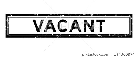 Grunge black vacant word square rubber seal stamp on white bacckground 134300874