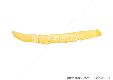 French fry single isolated on white background French fry single isolated on white background 134301224